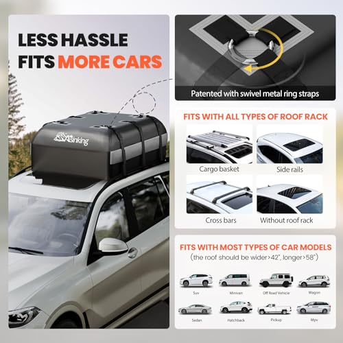 Waterproof Car Rooftop Cargo Carrier Bag - 21 Cubic Feet