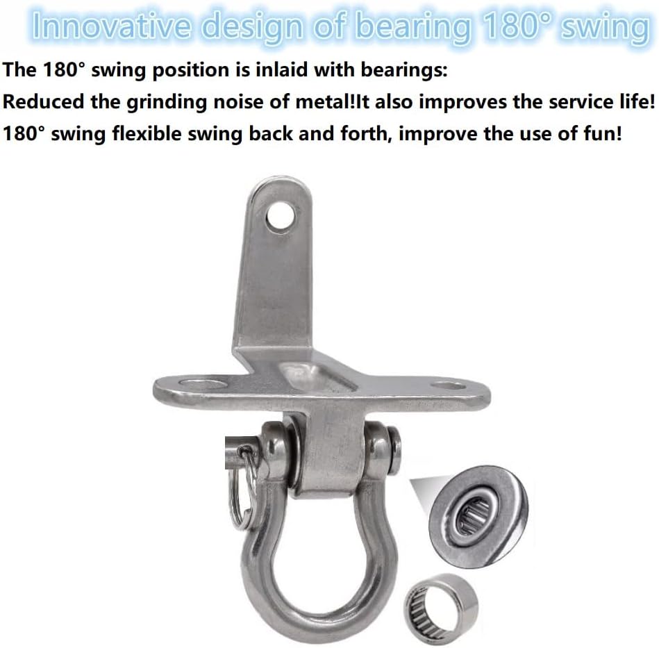 Skiennix Stainless Steel Swing Hangers - Heavy-Duty Anti-Rust Design | 180° Silent Bearing, 1500LB Capacity