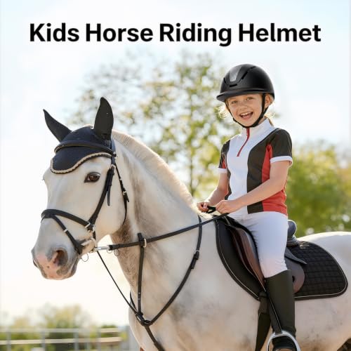 Kids Equestrian Helmet Ventilated Adjustable 53-58cm Safety Certified