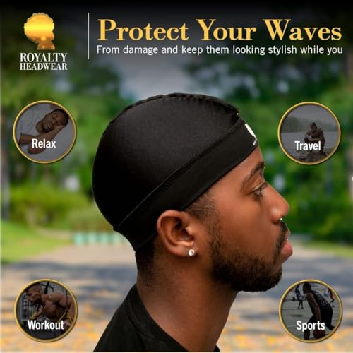 Royalty Headwear Silky Wave Cap for 360, 540 & 720 Waves - One Size Silver