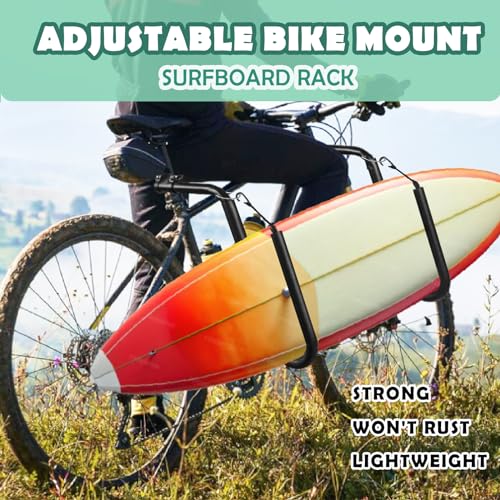 Bicycle Surfboard Rack - Adjustable Bike Holder for SUPs & Longboards