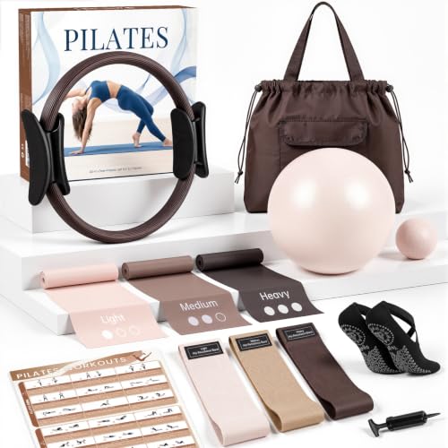 Pilates Kit for Home Workouts - Oat & Brown with Accessories