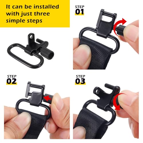 Rifle Sling Swivel 1 Inch - Durable Two-Point Sling Attachment Clips