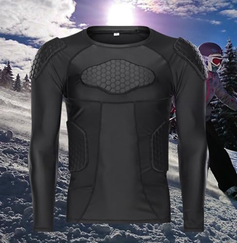 Ciseroye Small Football Padded Compression Shirt with Chest Protection - Long Sleeve