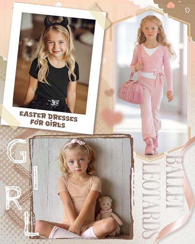 Toddler Girls Cotton Leotards - 3 Pack, Black, White & Nude - 5T