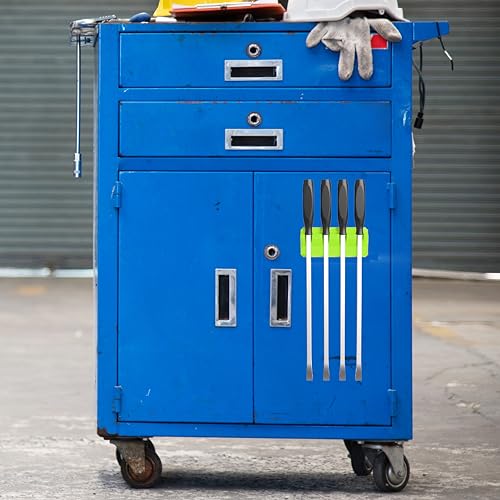 EZRED EZPB4-G Magnetic 4 Slot Pry Bar Holder with Mounting Holes Non-Marring TPEE Low Profile Design Organization