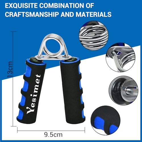 Hand Grip Strengthener Set - Soft Foam Forearm Trainer, Blue