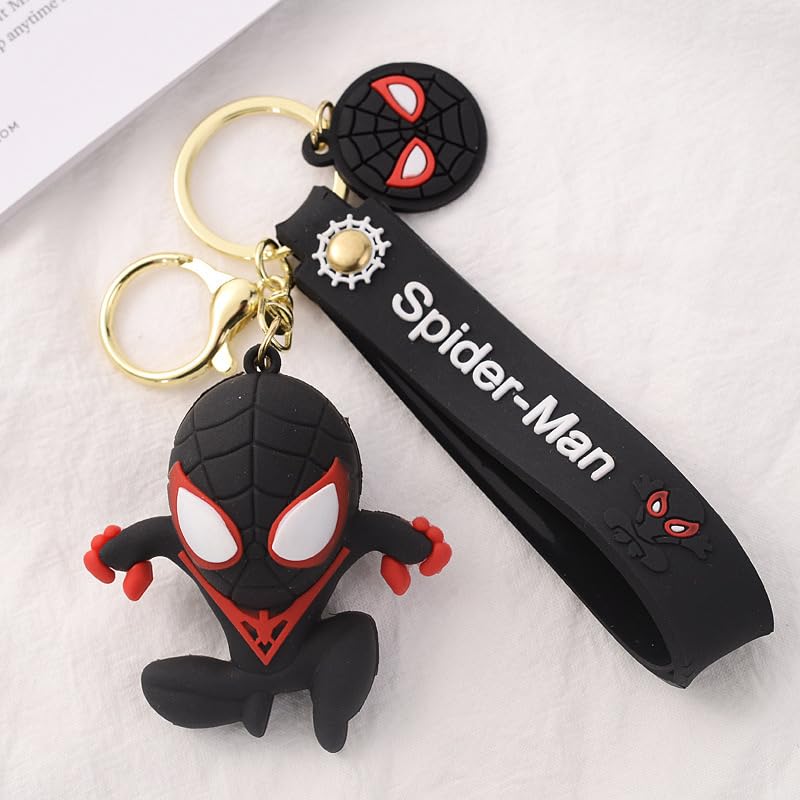 4pcs Kawaii Spider Keychains for Backpack & Car Decor - Cute Cartoon Accessories