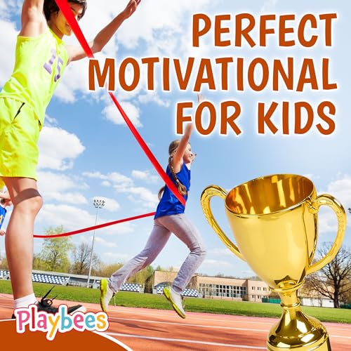 Playbees Gold 7-Inch Trophies, 12 Pack for Kids Sports & Awards - Gold Cup