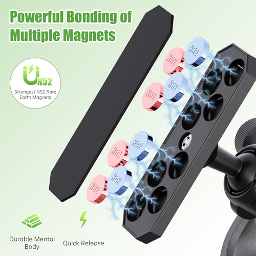 10L0L Magnetic Golf Cart Phone Holder Aluminum Alloy Mount - Upgraded & Secure