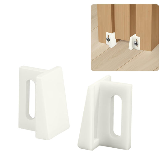 N 6950 Pocket Door Bottom Guide, 12 Packs Bottom Guide Kits Replacement, 1.125 Inch Jamb Mounted Universal Fit, 6 Sets, White (12PCS)