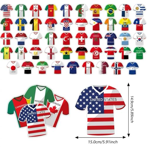 49-Piece International Soccer Jersey Flag Banner - World Cup Party Decor