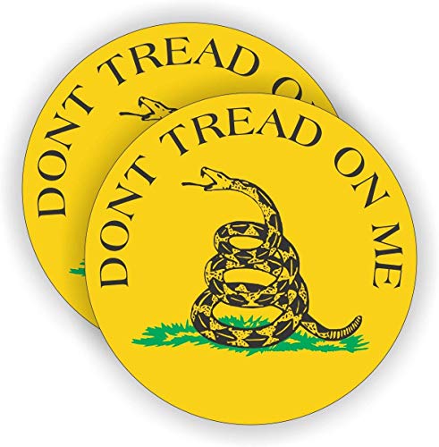 2-Pack Patriotic Don’t Tread On Me Hard Hat Stickers - 2.5" Waterproof Vinyl Decals