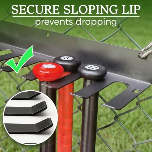 Heavy Duty Steel Baseball Bat Rack & Softball Organizer Wall Mount for Garage & Dugout