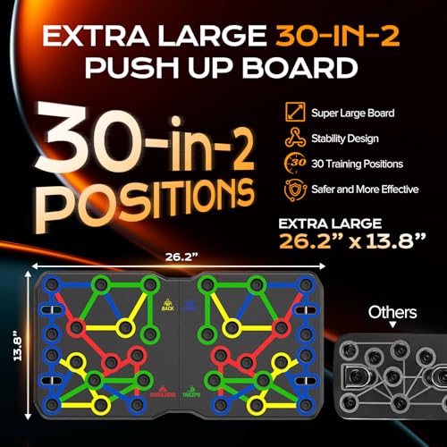Extra Large Push Up Board - 30-in-2 Portable Workout Set