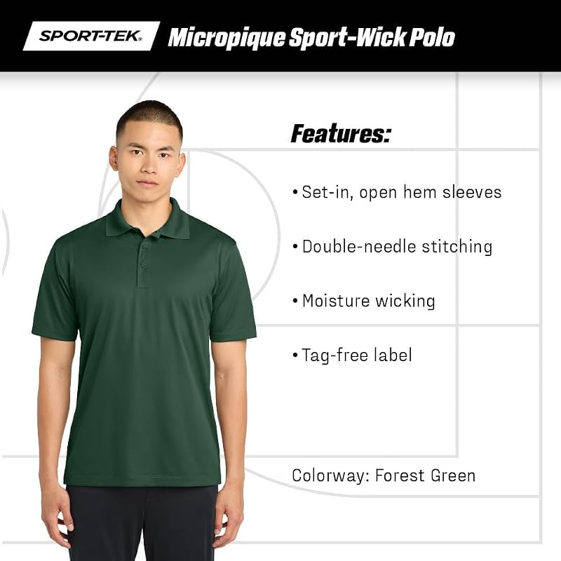 Micropique Sport-Wick Polo - Unisex - Medium / Black