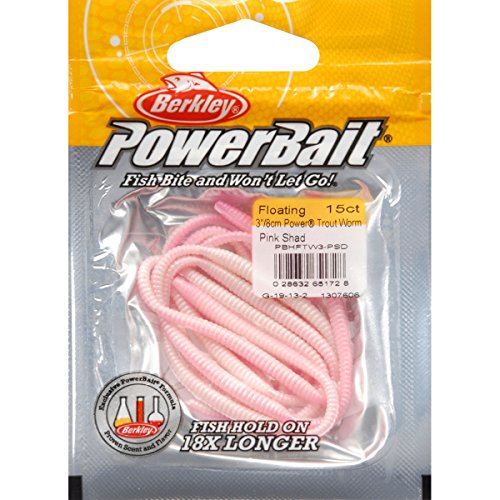Floating Trout Worm Soft Bait - 3-Inch Pink Shad, 15 Count