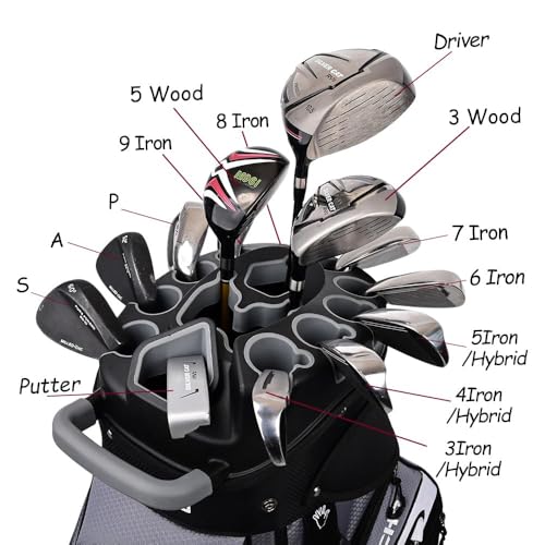 Golf Cart Bag with 14-Way Divider and Cooler - Grey