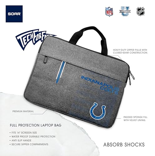 13-Inch NFL Laptop Sleeve - Indianapolis Colts Charcoal Grey