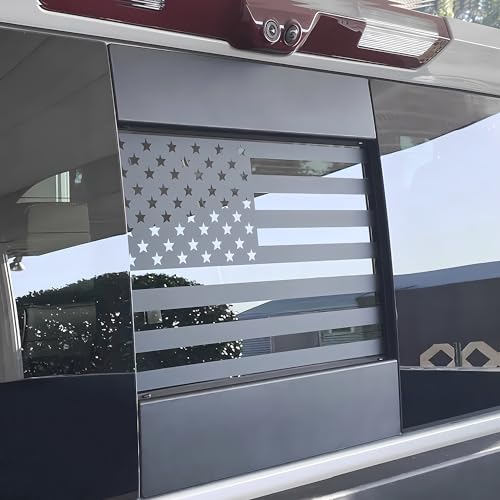 Black American Flag Vinyl Decal for Chevy Silverado & GMC Sierra Rear Window 2019-2025