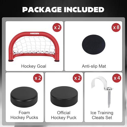 Mini Hockey Goal Set - 14x8 Inch with Durable Iron Frame & Nylon Net