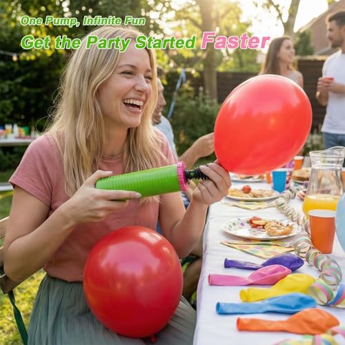 Dual-Action Handheld Balloon Pump - Ergonomic Manual Inflator - Green