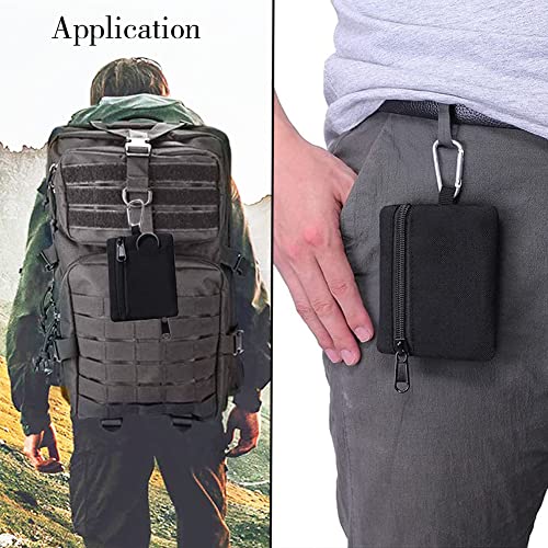 Compact Tactical Keychain Pouch - Black EDC Pocket Organizer