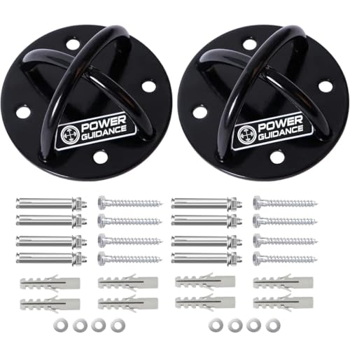 Wall and Ceiling Mount Bracket for Suspension Straps - Black (Set of 2)
