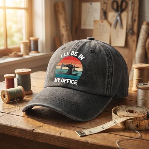 Black Sewing Baseball Cap Gifts for Mechanic, Quilter, Woodworker, Electrician — Writpoty