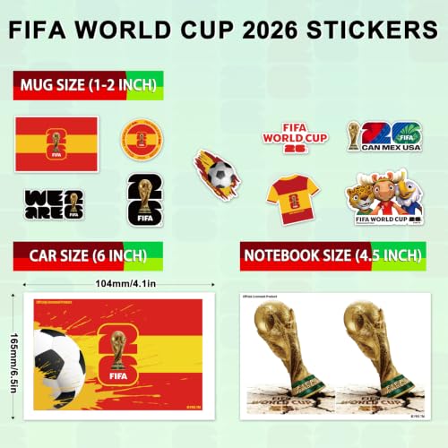 FIFA World Cup 2026 Spain Official Licensed Sticker Set - 12Pcs