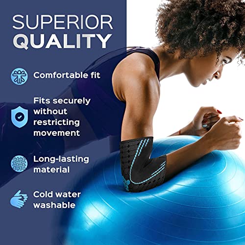 Elbow Compression Sleeve - Small Black Elbow Brace for Tendonitis