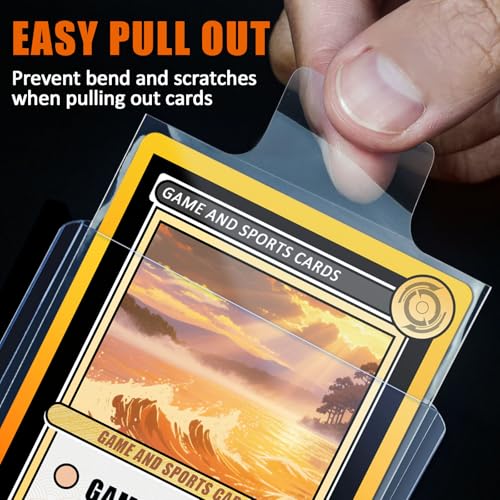 Tabbed Card Sleeves for Grading Submission - 100 Pack Easy Grip Protectors