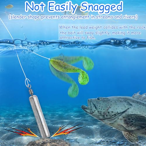 Fishing Weights Sinkers Kit - 25pcs Assorted Drop Shot Weights