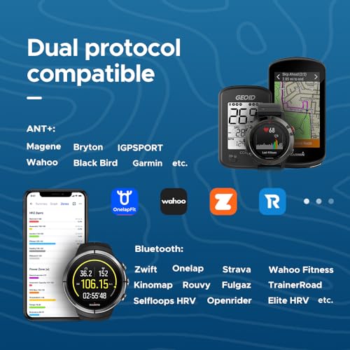 Heart Rate Monitor Chest Strap - Bluetooth & ANT+ Compatible