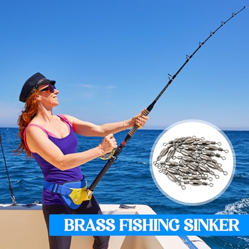 Brass Fishing Sinkers with Swivel - 1/32oz, 20 Pieces