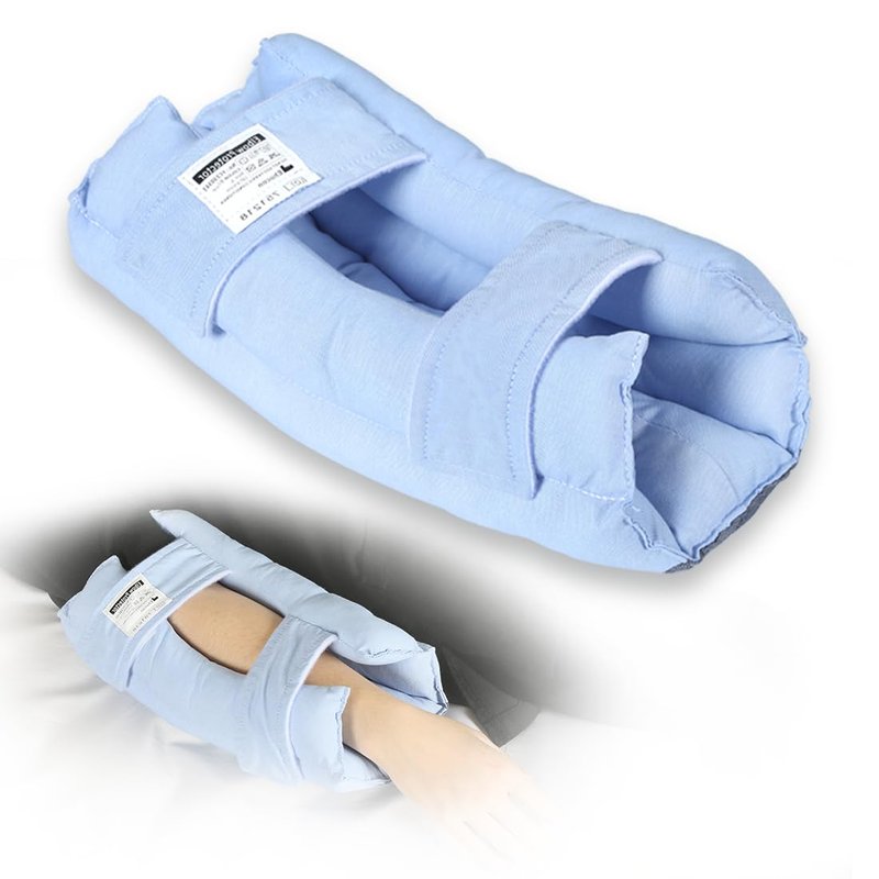 EHUCONELDEX Elbow Protector for Relief Pressure Sores,Elbow Pad Cushion with Soft Fibre for Bedridden Patient or Elderly,Comfortable & Breathable (Blue, Large)