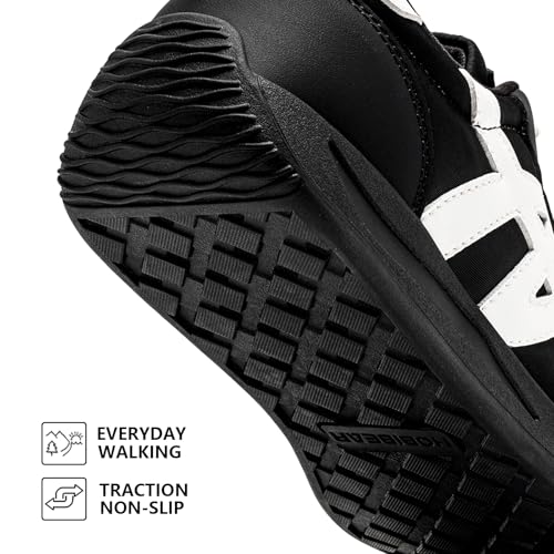 HOBIBEAR Unisex Barefoot Shoes - Wide Toe Box, Lightweight Casual Sneakers, 8.5 Women / 7 Men, Black
