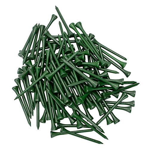 Natural Wood Golf Tees Pack of 100 - Green 2-1/8 Inch