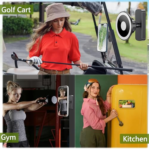 Magnetic Golf Cart Phone Holder with 360° Rotation - MagSafe Compatible