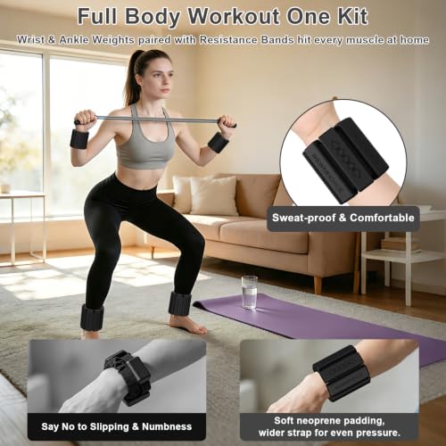 BSWMHG Polar Night Black 4LBS Adjustable Wearable Ankle & Wrist Weights