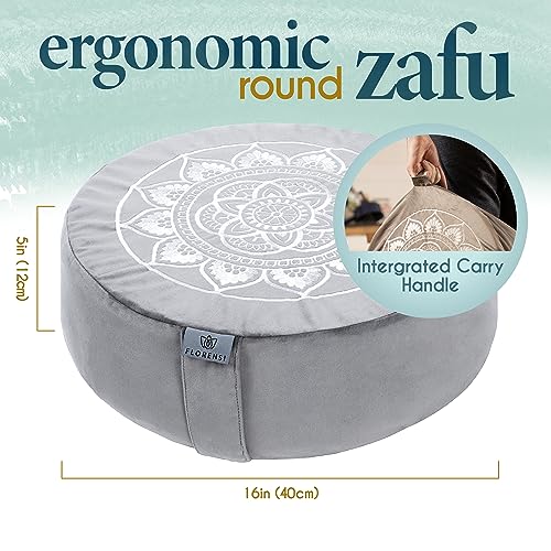 Buckwheat Meditation Cushion - Velvet Floor Pillow, Ocean Abyss