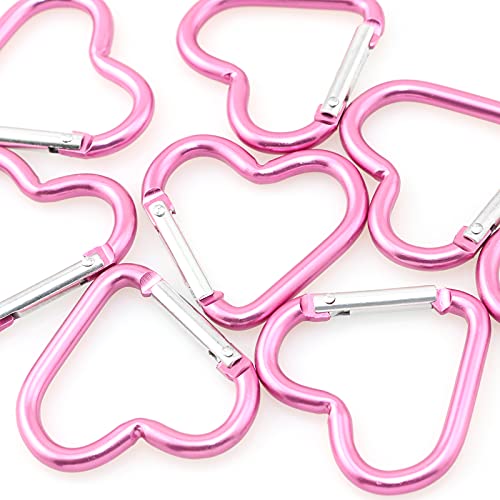 Heart-Shaped Aluminum Snap Hooks - 10PCS Rose Hermosa for Camping