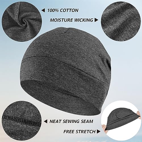 Cotton Skull Cap Beanie for Men and Women - Lightweight & Breathable Nightcap
