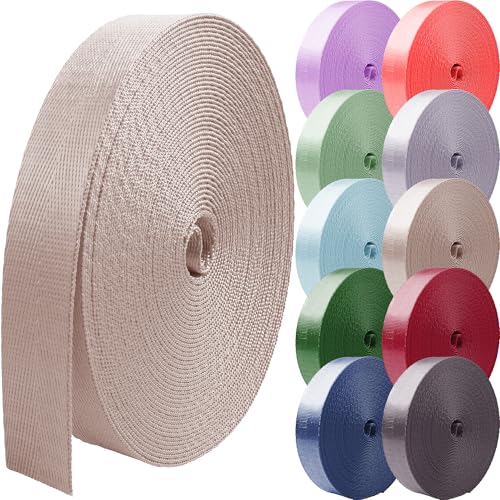1 Inch Nylon Webbing Strap - Almond Color - 3.3 Yards