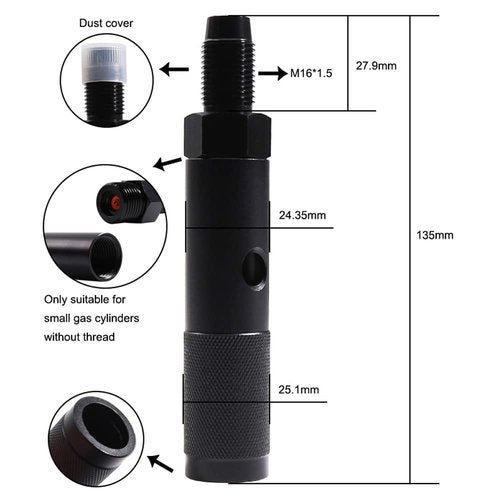 HMKUGO 12g Co2 Quick Change Adapter, Cartridges Holder Capsule Adapter with 88g or 90g Capsule Threads Dioxide Cylinder Bottle
