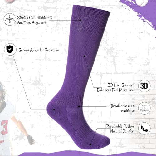 Tradder Purple Youth Baseball & Softball Socks, Belt & Arm Sleeve Set