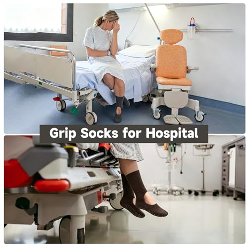 Grip Socks for Pilates & Yoga - 4 Pairs Black, White, Grey, Brown