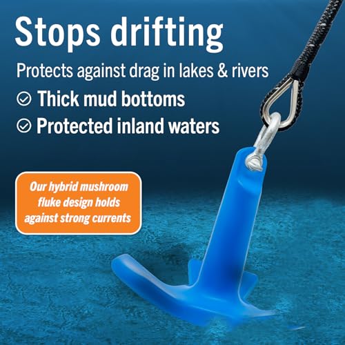 Better Boat 8 lb Vinyl-Coated River Anchor for Kayaks Canoes Dinghies & Jet Skis - Small Boat Use