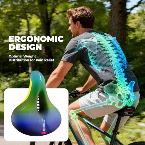 Bike Seat Cushion - Soft Wide Bicycle Saddle for Peloton - Blue