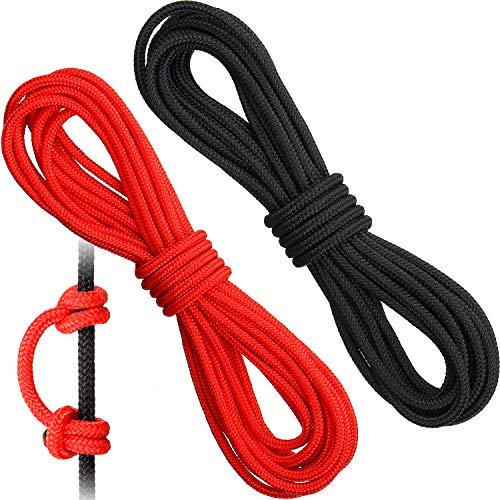 Archery D Loop Rope - 10ft Bowstring Serving - Black & Red